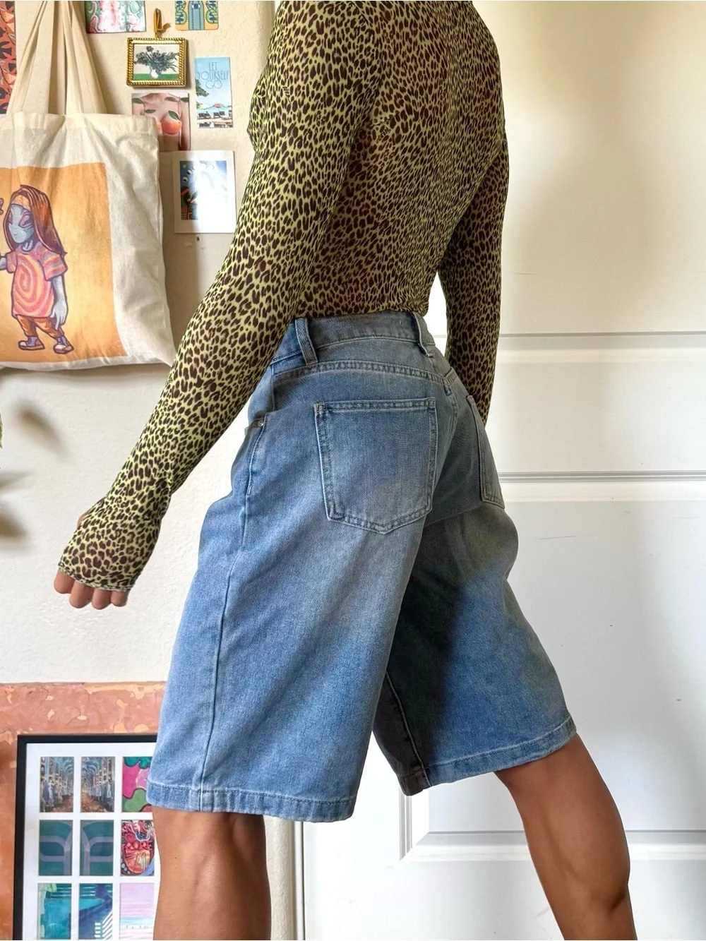 Y2K-Style Baggy Denim Shorts